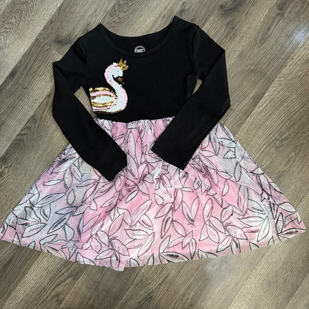 GIRLS WONDER NATION PINK AND BLACK DRESS